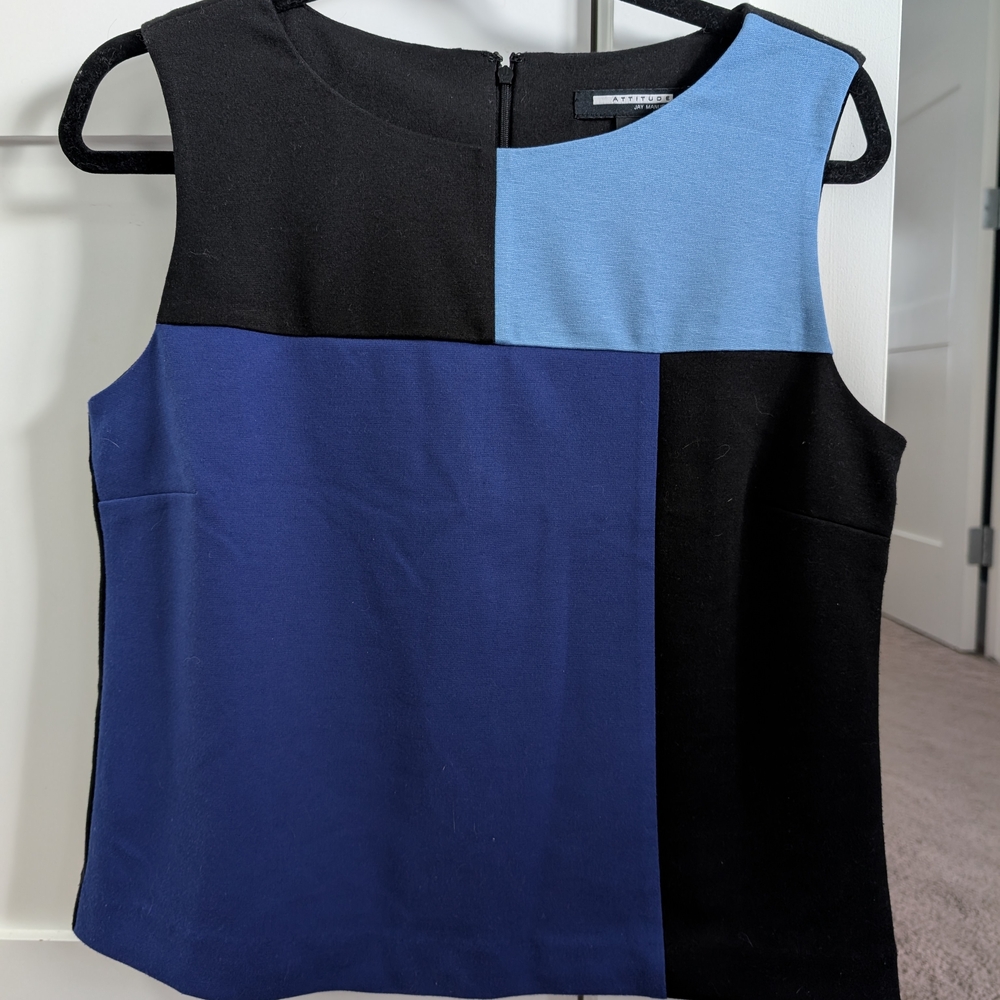 Elegant Colorblock Sleeveless Blouse